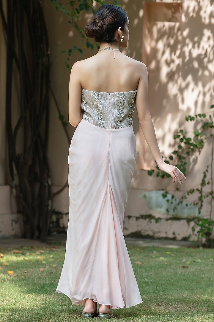 Blush Pink Crepe Engagement Gown by Bohame at Pernia's Pop Up Shop