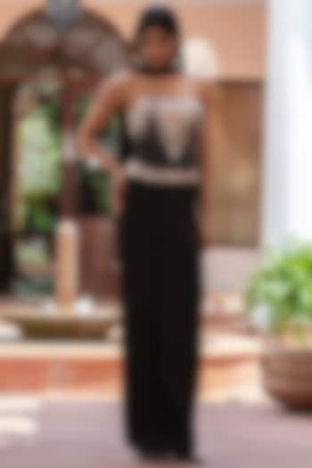 Black Crepe Skirt Set by Bohame at Pernia's Pop Up Shop