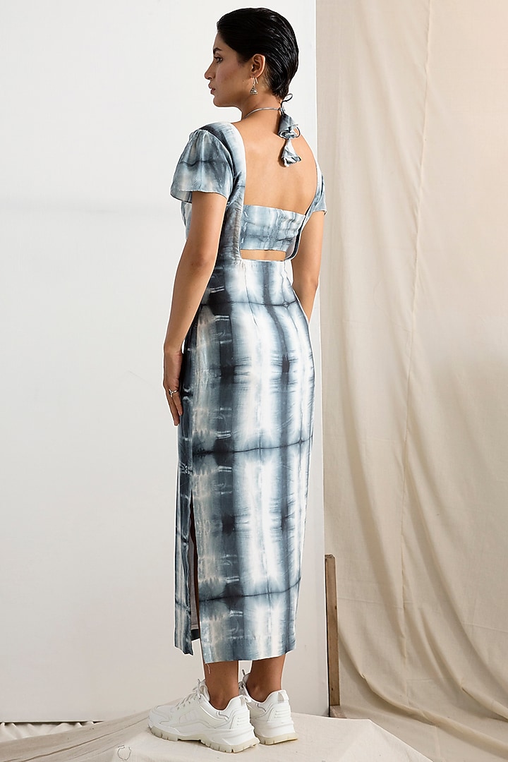 Blue & Cream Tie-Dye Bralette Summer Dress by Bohame at Pernia's Pop Up Shop