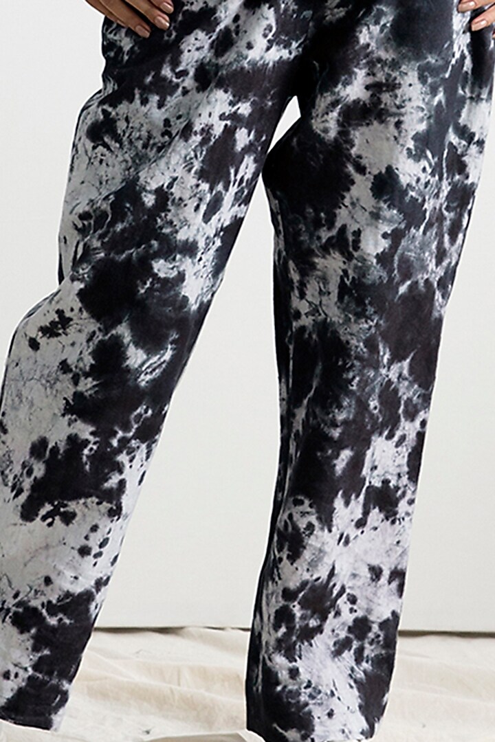 Light Grey & Black Tie-Dye Jacket Set by Bohame at Pernia's Pop Up Shop