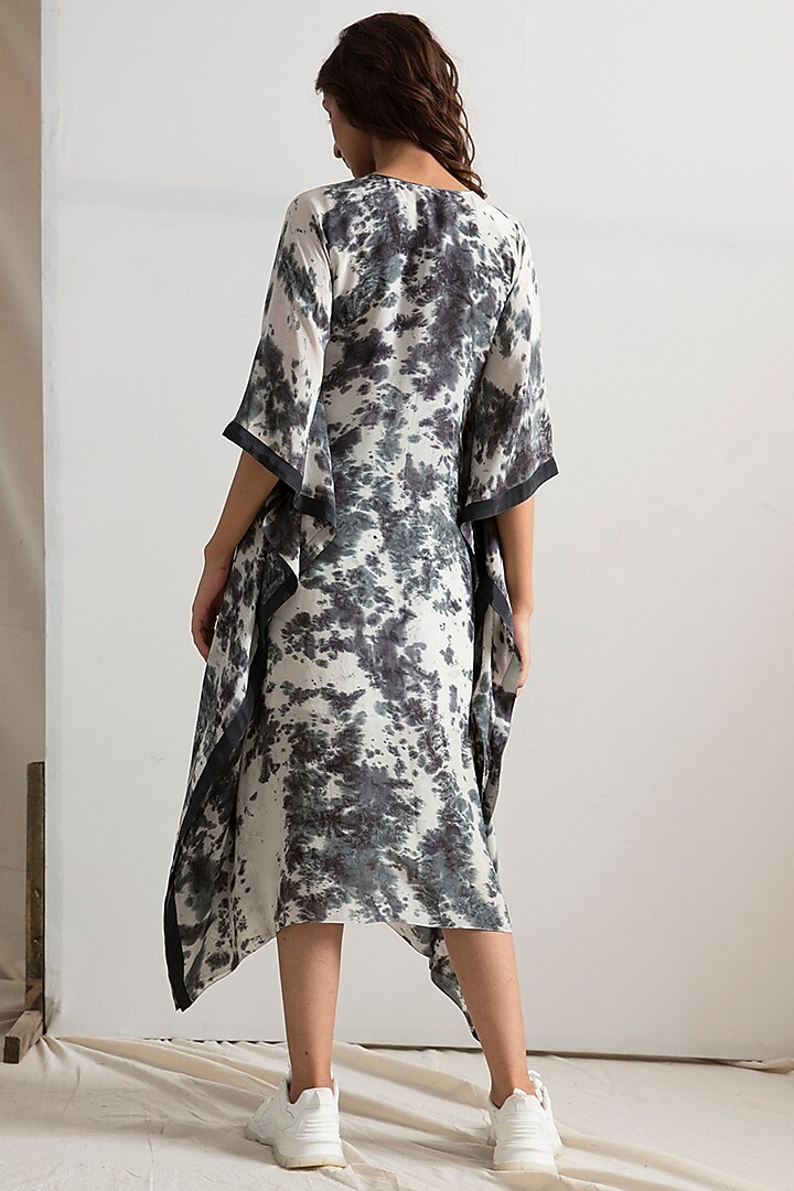 Light Grey & Black Tie-Dye Kaftan Dress by Bohame at Pernia's Pop Up Shop
