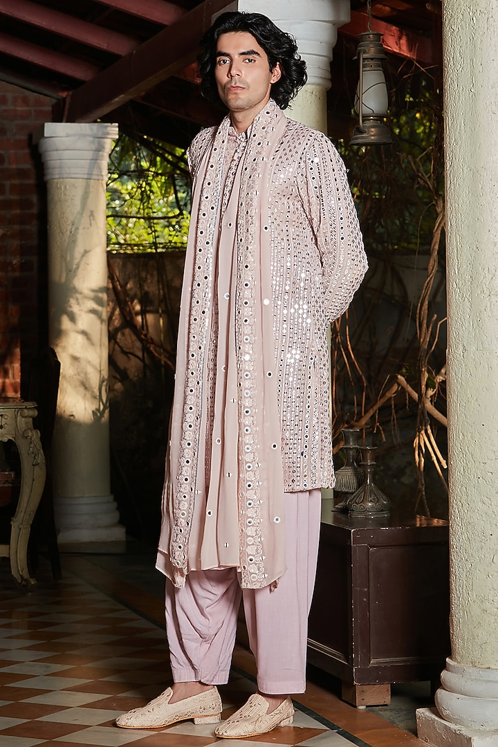 Lilac Georgette Kurta Set by Bohame Men at Pernia's Pop Up Shop