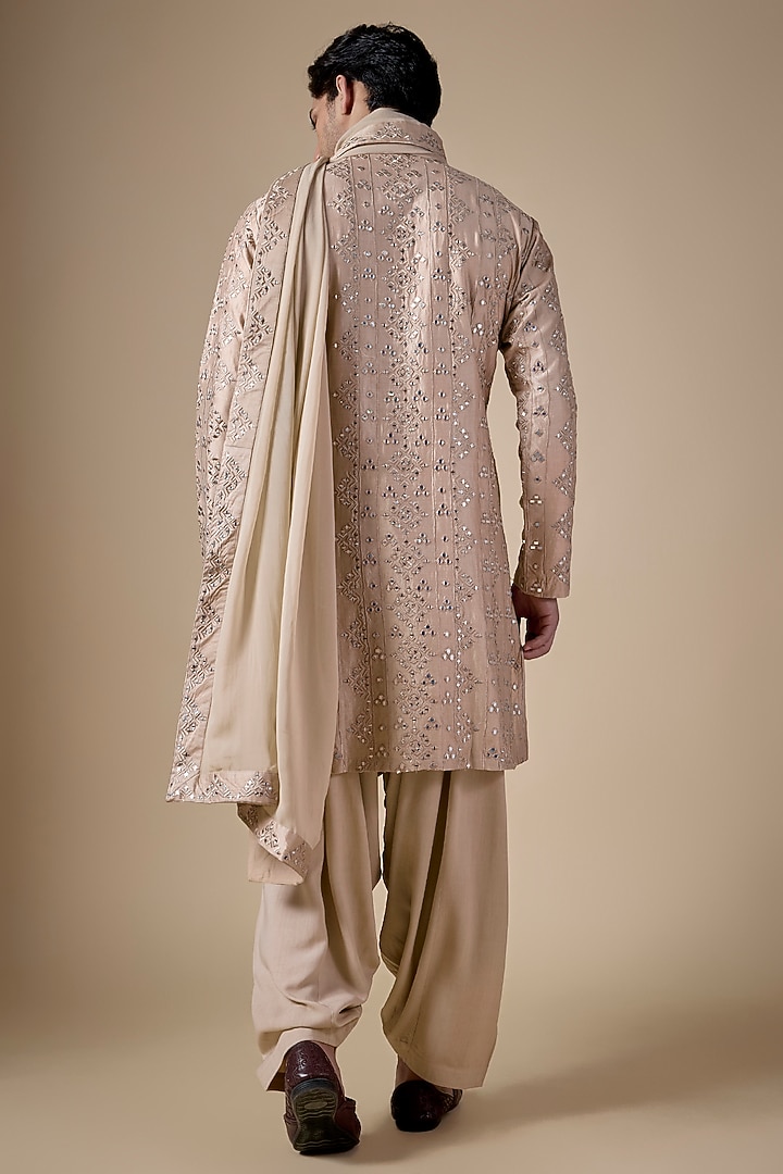 Gold Chanderi Kurta Set by Bohame Men at Pernia's Pop Up Shop