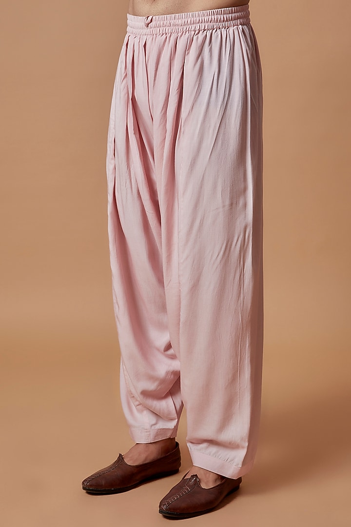 Light Pink Georgette Embroidered Kurta Set by Bohame Men at Pernia's Pop Up Shop