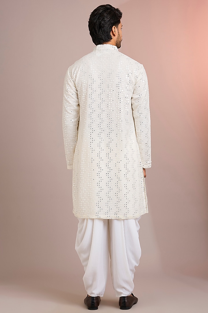 Ivory Georgette Kurta Set by Bohame Men at Pernia's Pop Up Shop