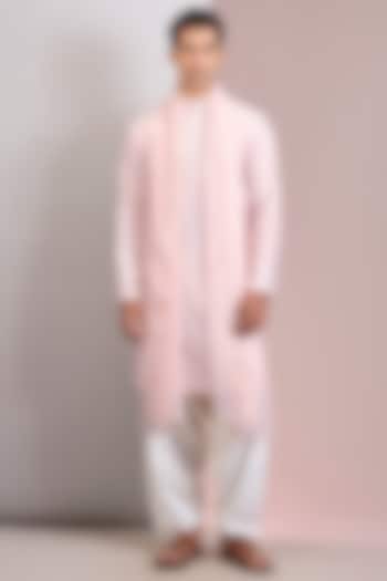 Light Pink Georgette Embroidered Kurta Set by Bohame Men at Pernia's Pop Up Shop