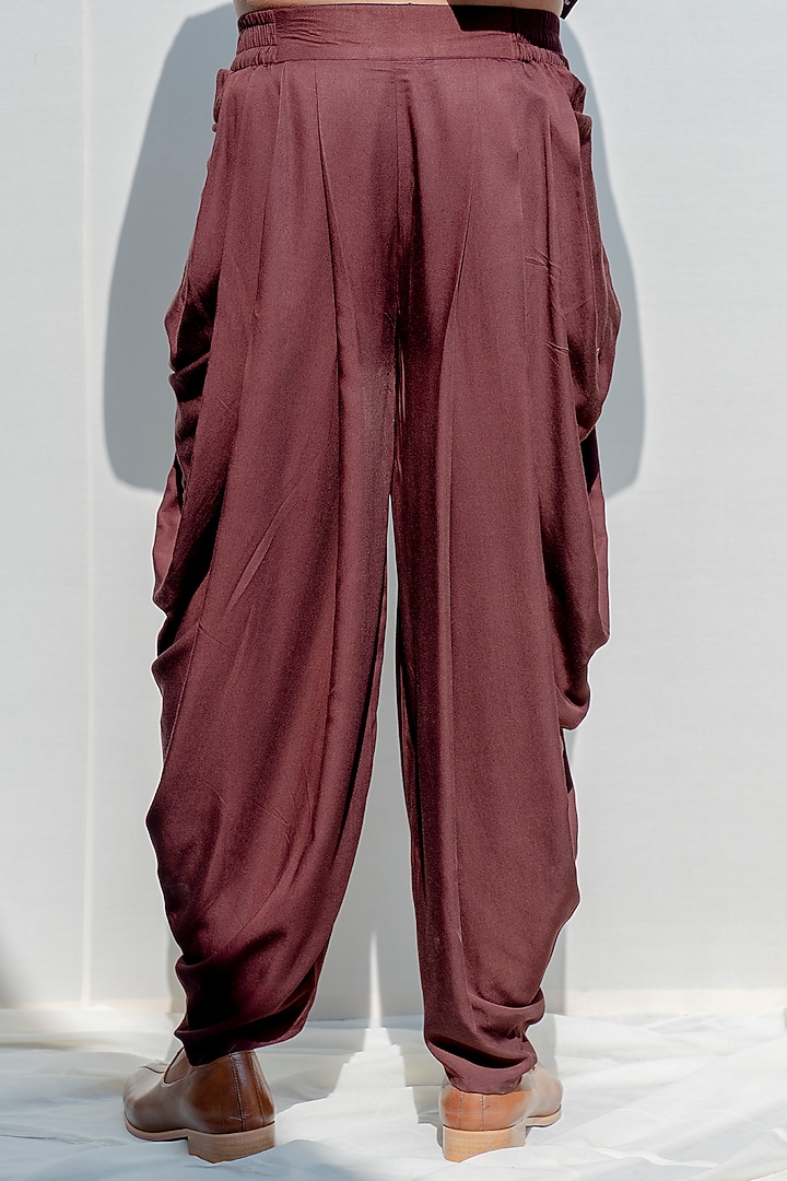 Brown Chanderi Asymmetrical Kurta Set by Bohame Men at Pernia's Pop Up Shop