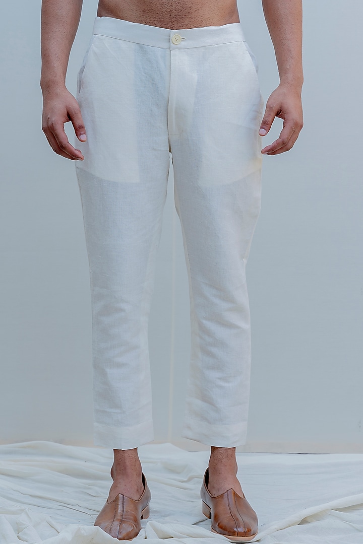 Off White Embroidered Overlapped Achkan Jacket Set by Bohame Men at Pernia's Pop Up Shop