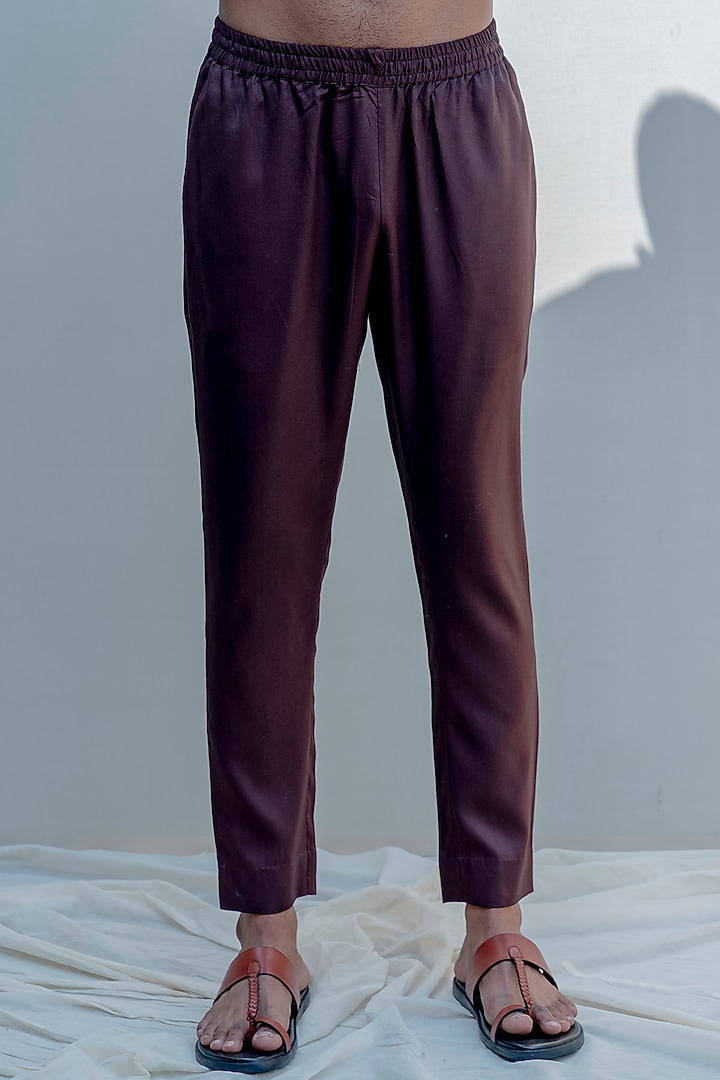 Brown Embroidered Asymmetrical Achkan Jacket Set by Bohame Men at Pernia's Pop Up Shop