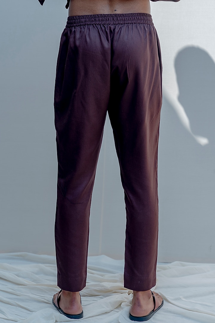 Brown Embroidered Asymmetrical Achkan Jacket Set by Bohame Men at Pernia's Pop Up Shop