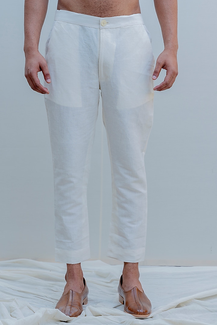 Off White Embroidered Achkan Jacket Set by Bohame Men at Pernia's Pop Up Shop