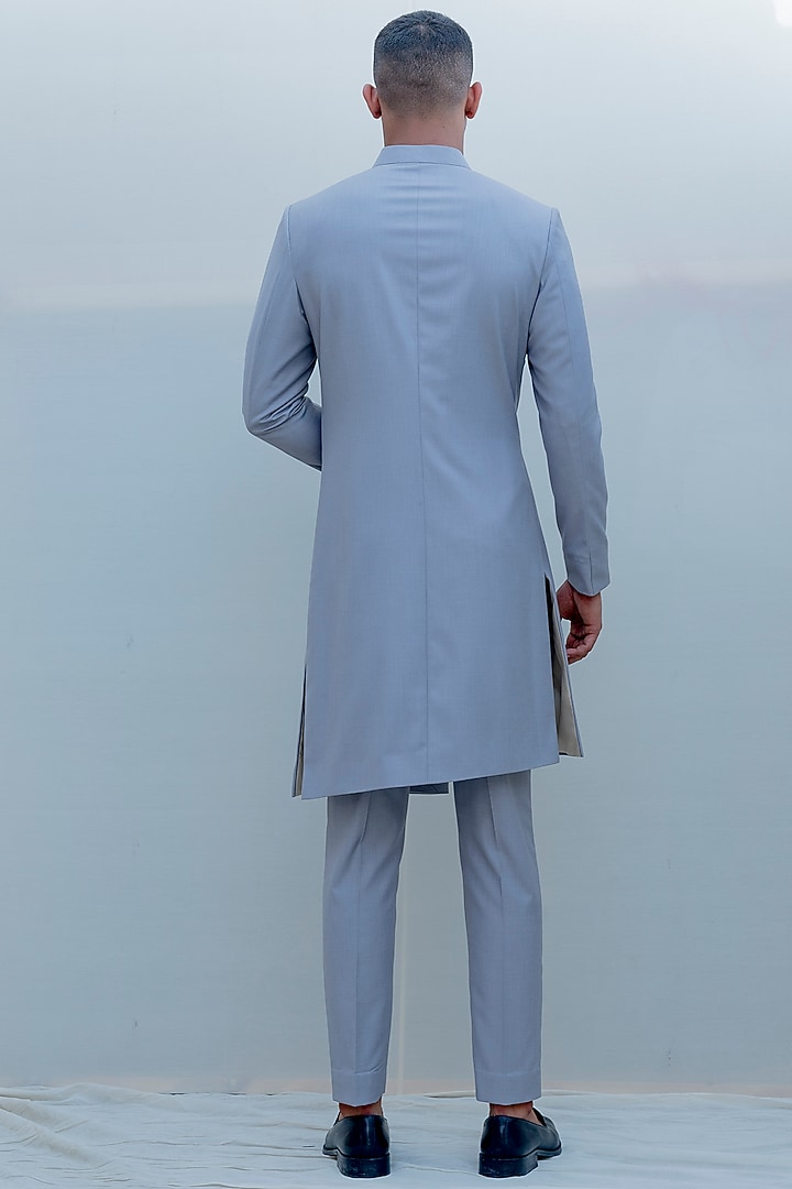 Blue Indo-Western Long Suit Set by Bohame Men at Pernia's Pop Up Shop