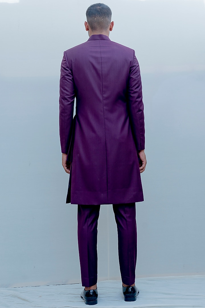 Purple Indo-Western Draped Set by Bohame Men at Pernia's Pop Up Shop