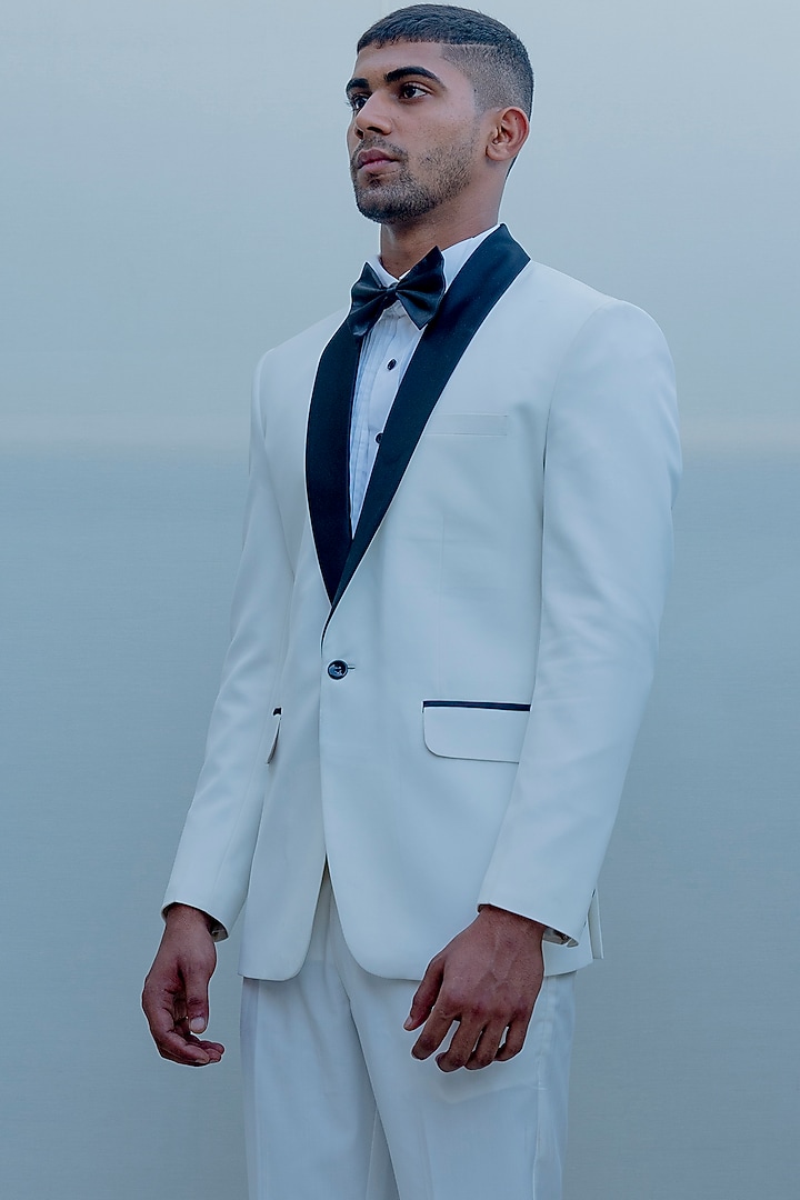 White Suiting Tuxedo Set by Bohame Men at Pernia's Pop Up Shop