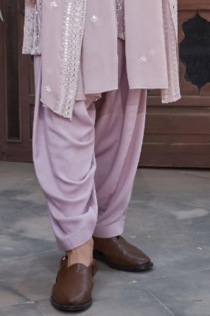 Lilac Georgette Chikankari Embroidered Kurta Set by Bohame Men at Pernia's Pop Up Shop