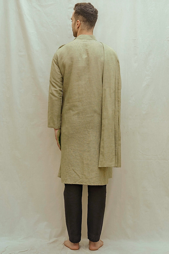 Light Green Cotton Kurta Set by Bohame Men at Pernia's Pop Up Shop