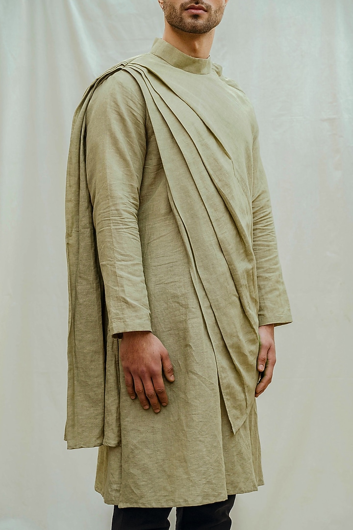 Light Green Cotton Kurta Set by Bohame Men at Pernia's Pop Up Shop