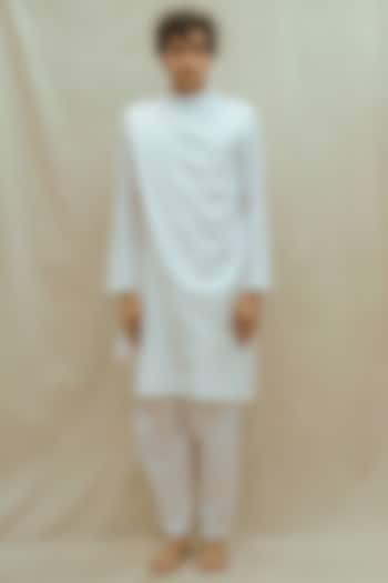 White Cotton Linen Kurta Set by Bohame Men at Pernia's Pop Up Shop