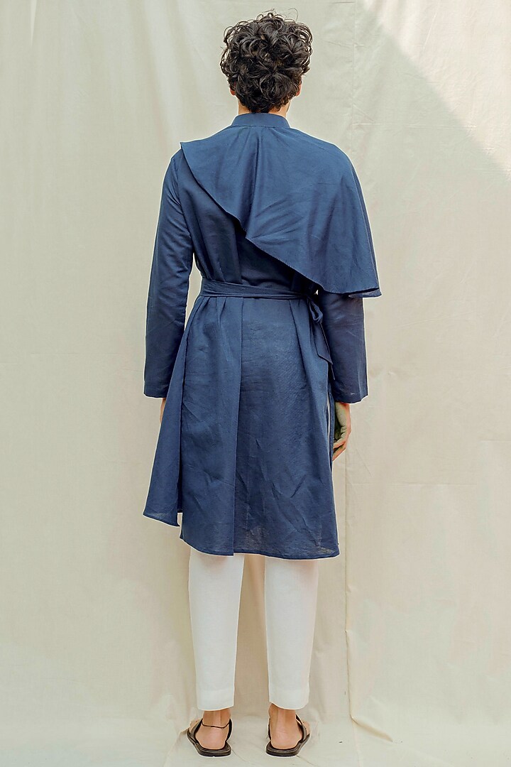 Royal Blue Kurta With White Pants by Bohame Men at Pernia's Pop Up Shop