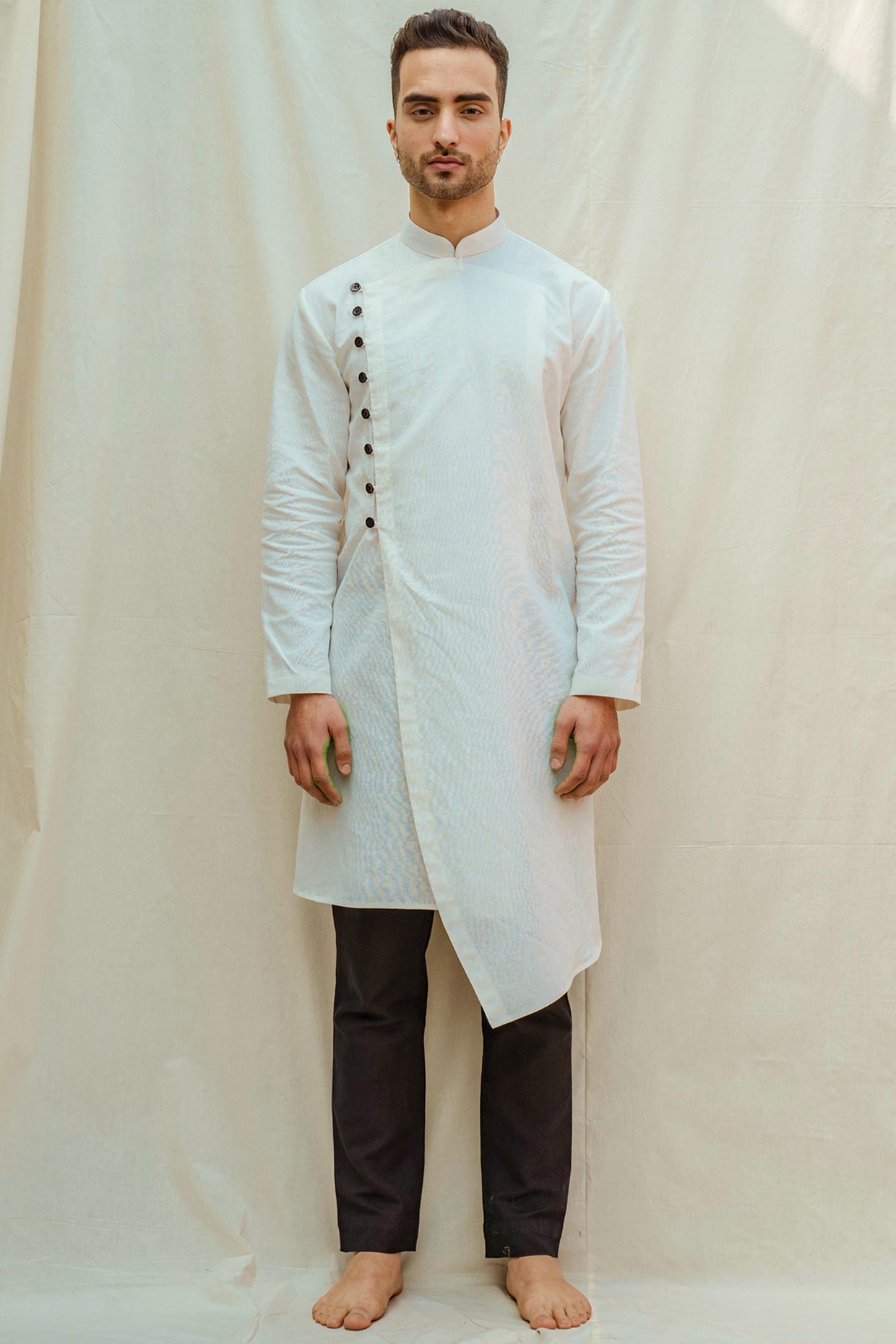 White Cotton Kurta Men Indian Clothing Fashion Shirt Embroidered Men Kurta  | eBay