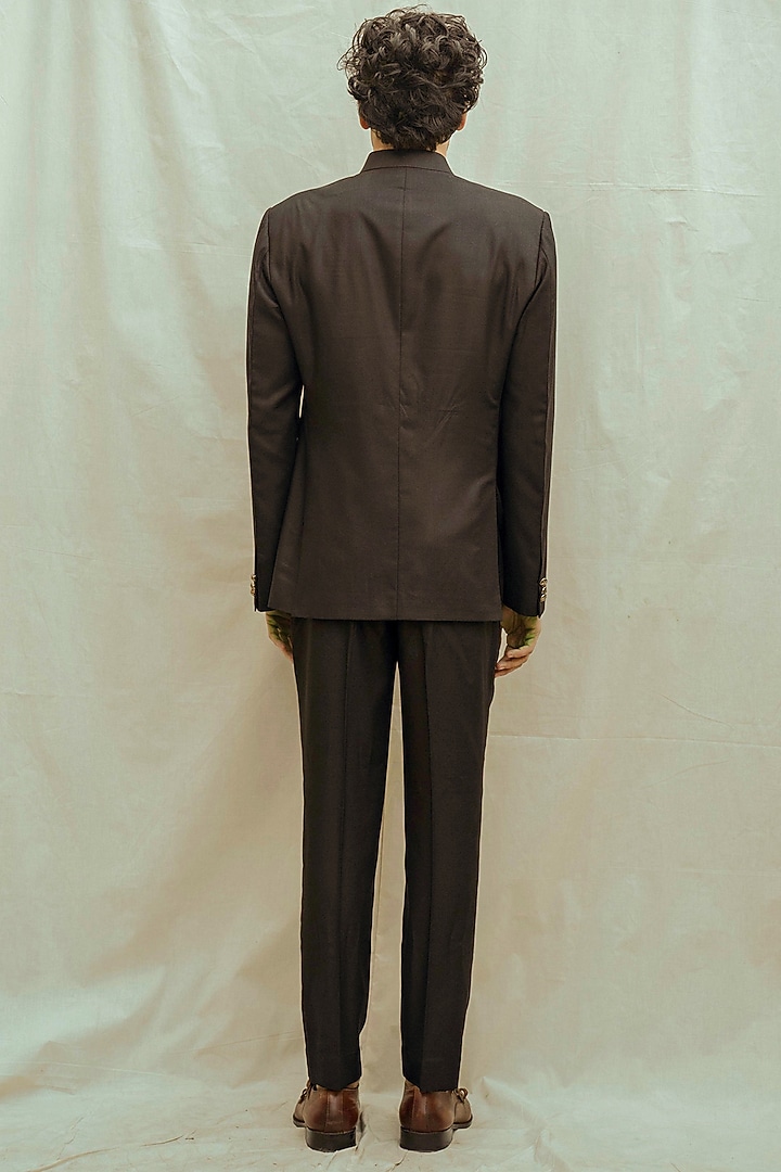 Black Wedding Bandhgala Set by Bohame Men at Pernia's Pop Up Shop
