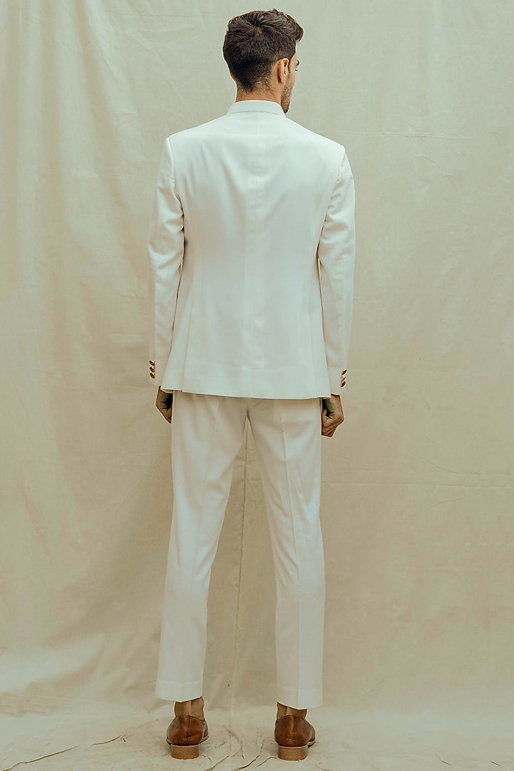 Off-White Bandhgala Set by Bohame Men at Pernia's Pop Up Shop