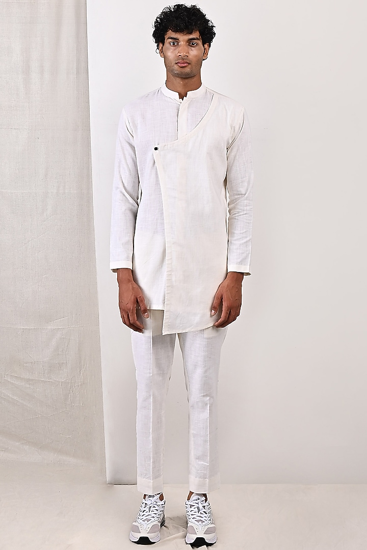 Mauve Linen Nehru Jacket Set by Bohame Men at Pernia's Pop Up Shop