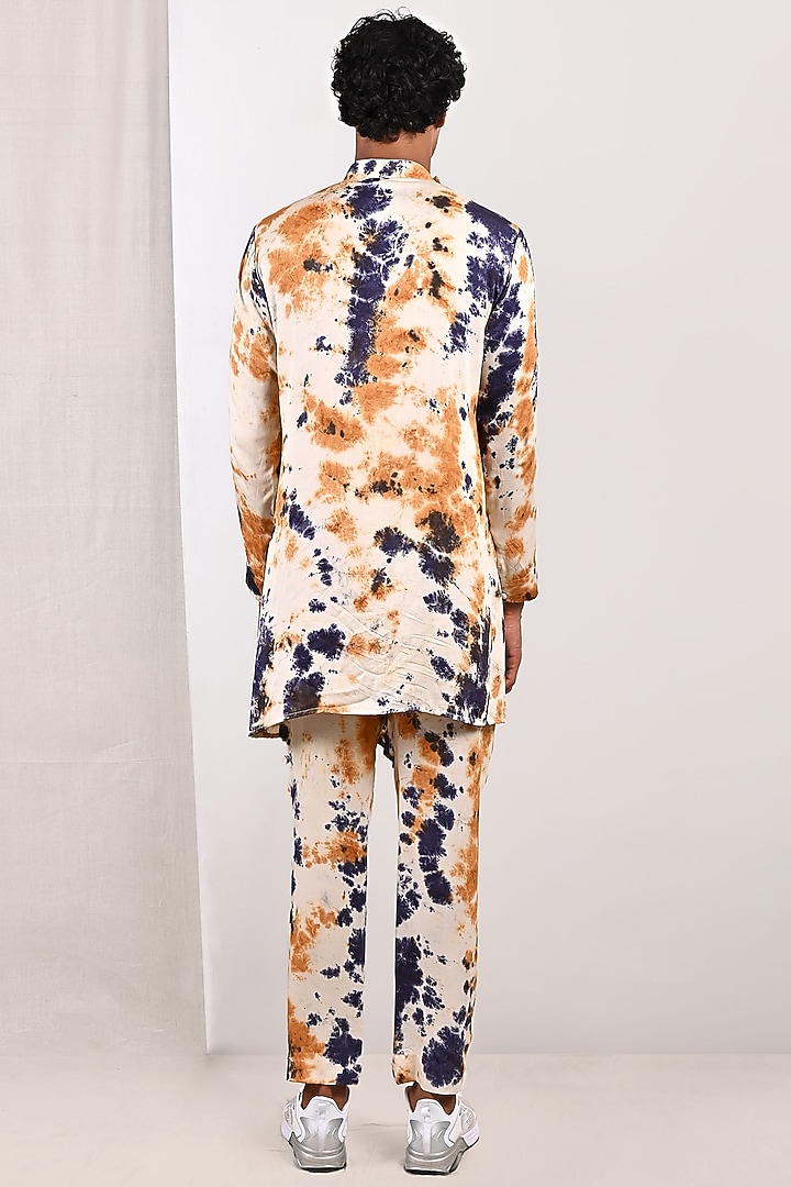 Cream Asymmetrical Long Kurta Set by Bohame Men at Pernia's Pop Up Shop