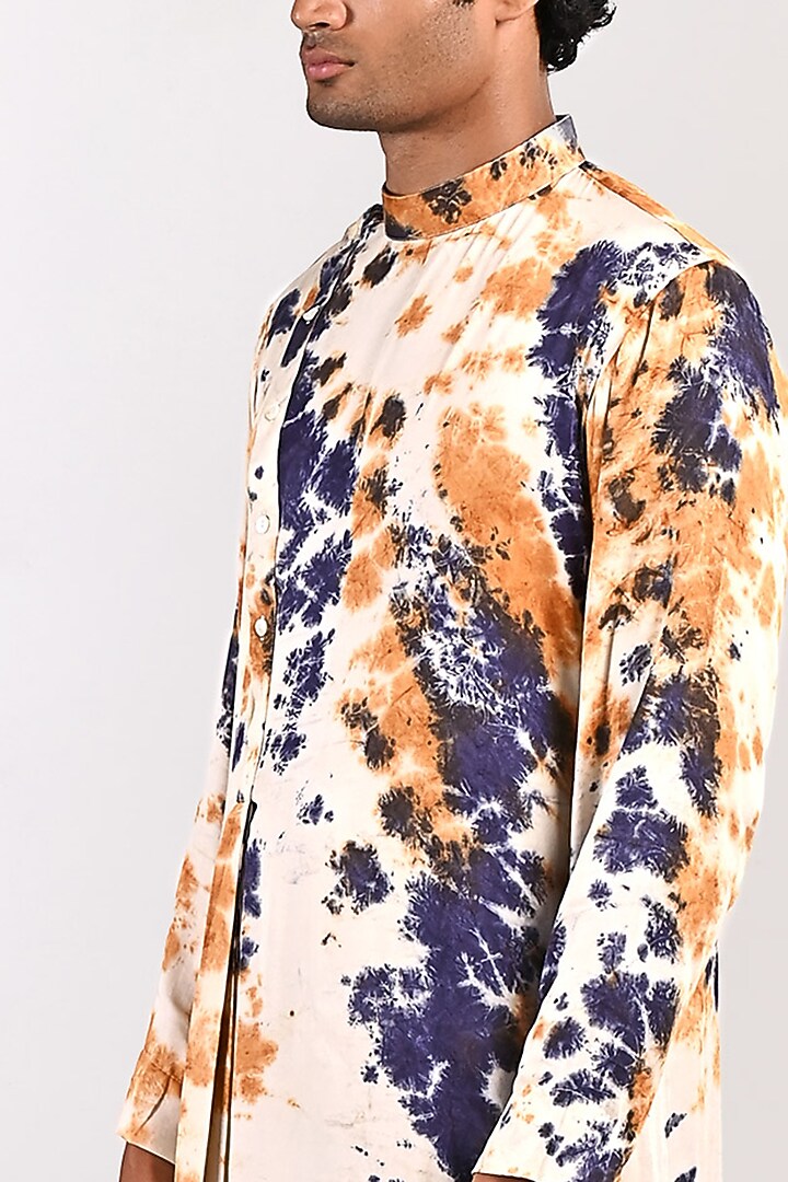 Cream Modal Printed Kurta Set by Bohame Men at Pernia's Pop Up Shop