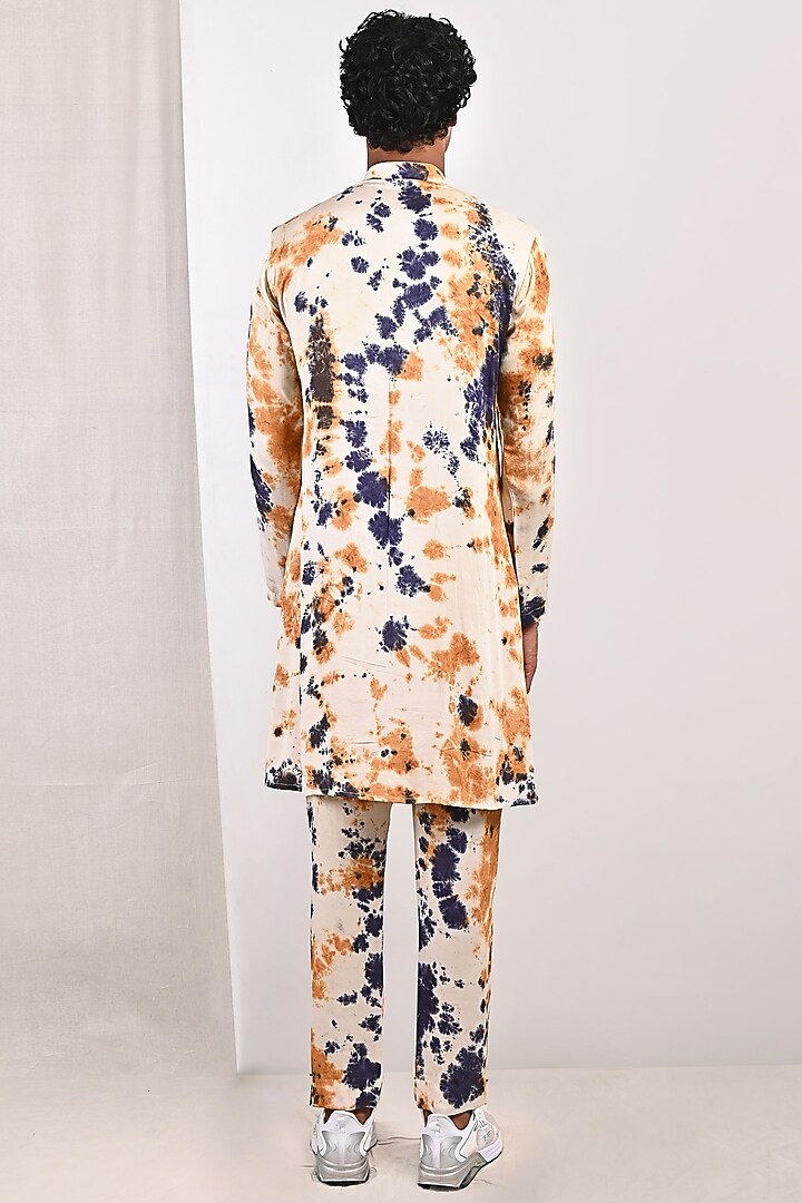Cream Printed Cowl Kurta Set by Bohame Men at Pernia's Pop Up Shop