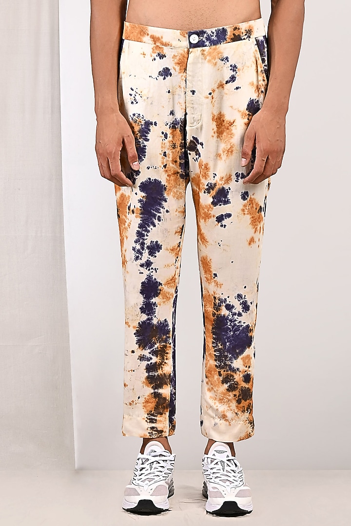 Cream Printed Cowl Kurta Set by Bohame Men at Pernia's Pop Up Shop