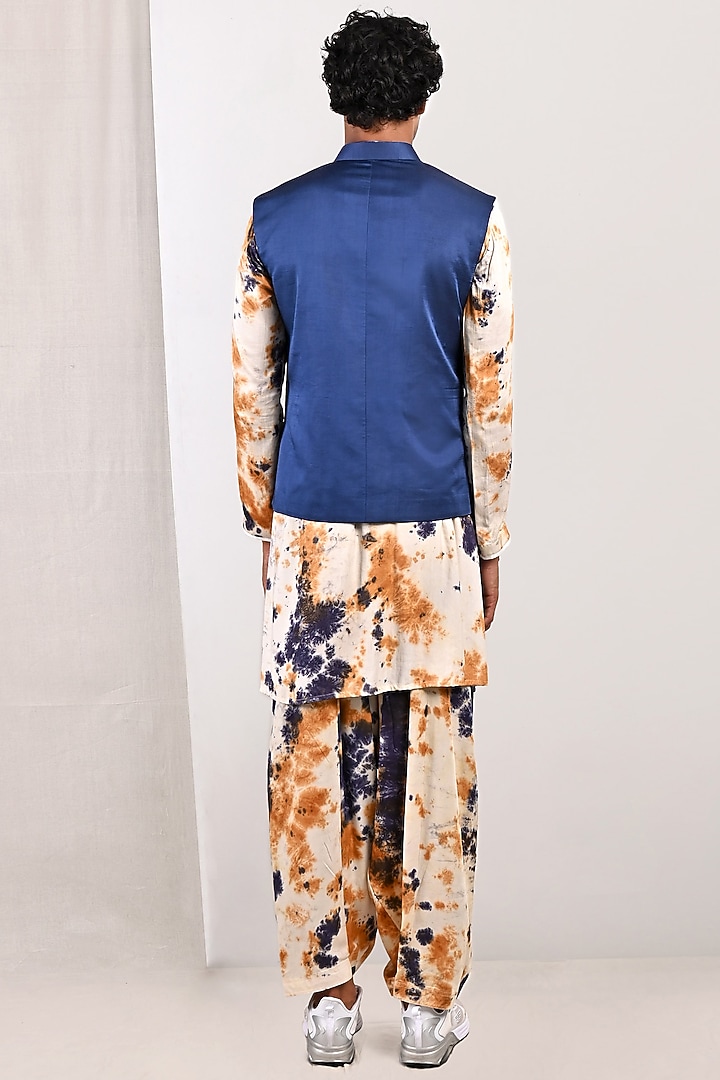 Blue Modal Nehru Jacket Set by Bohame Men at Pernia's Pop Up Shop