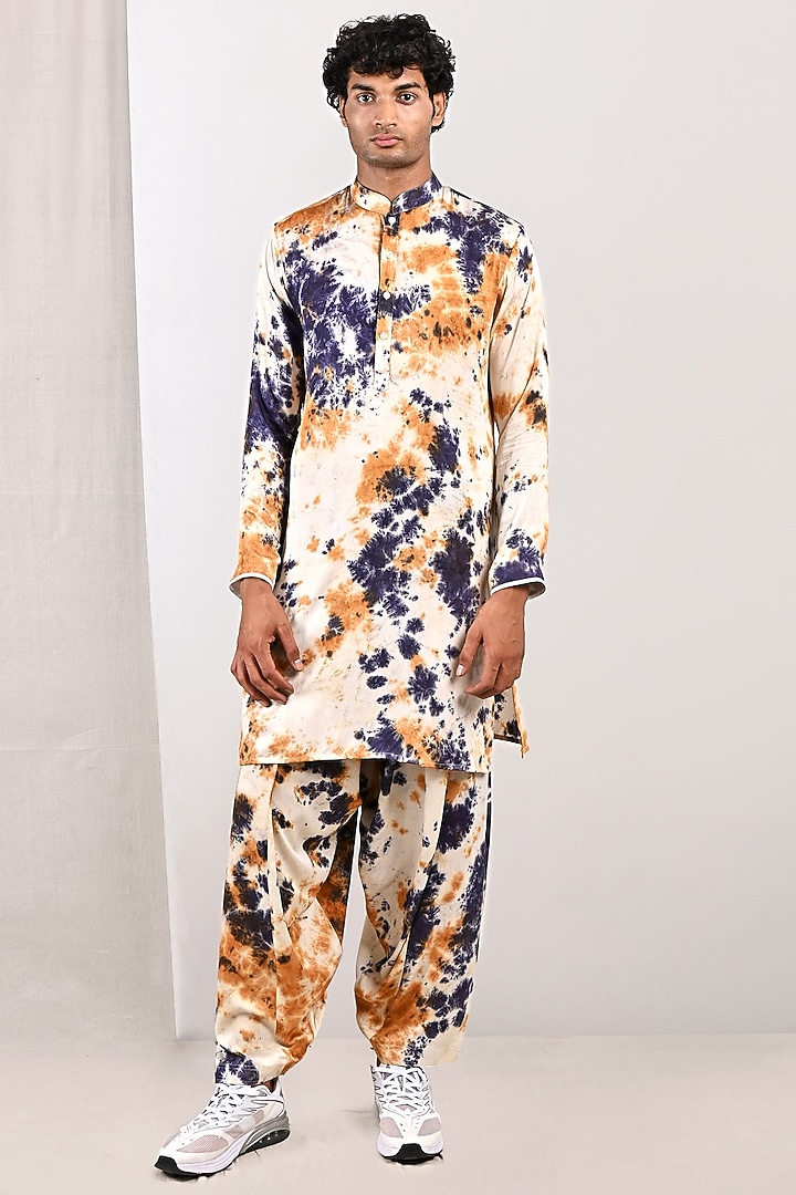 Blue Modal Nehru Jacket Set by Bohame Men at Pernia's Pop Up Shop