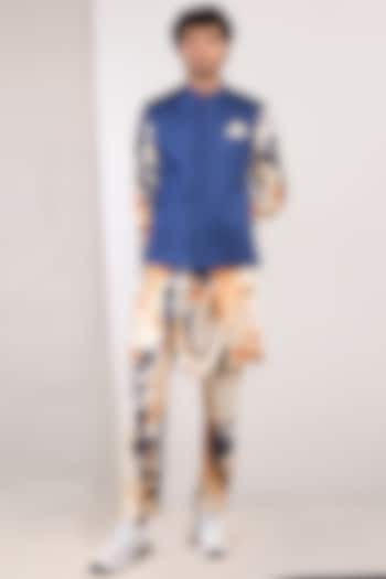 Blue Modal Quilted Bundi Jacket Set by Bohame Men at Pernia's Pop Up Shop