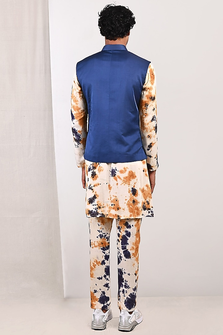 Blue Modal Quilted Bundi Jacket Set by Bohame Men at Pernia's Pop Up Shop