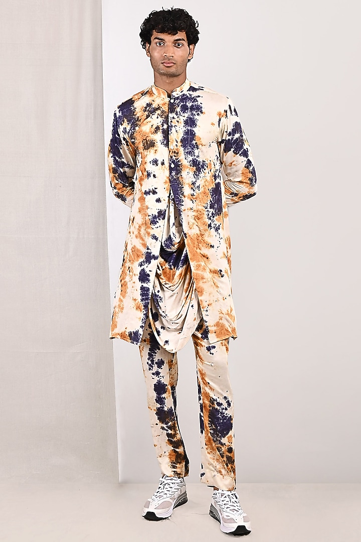 Blue Modal Quilted Bundi Jacket Set by Bohame Men at Pernia's Pop Up Shop