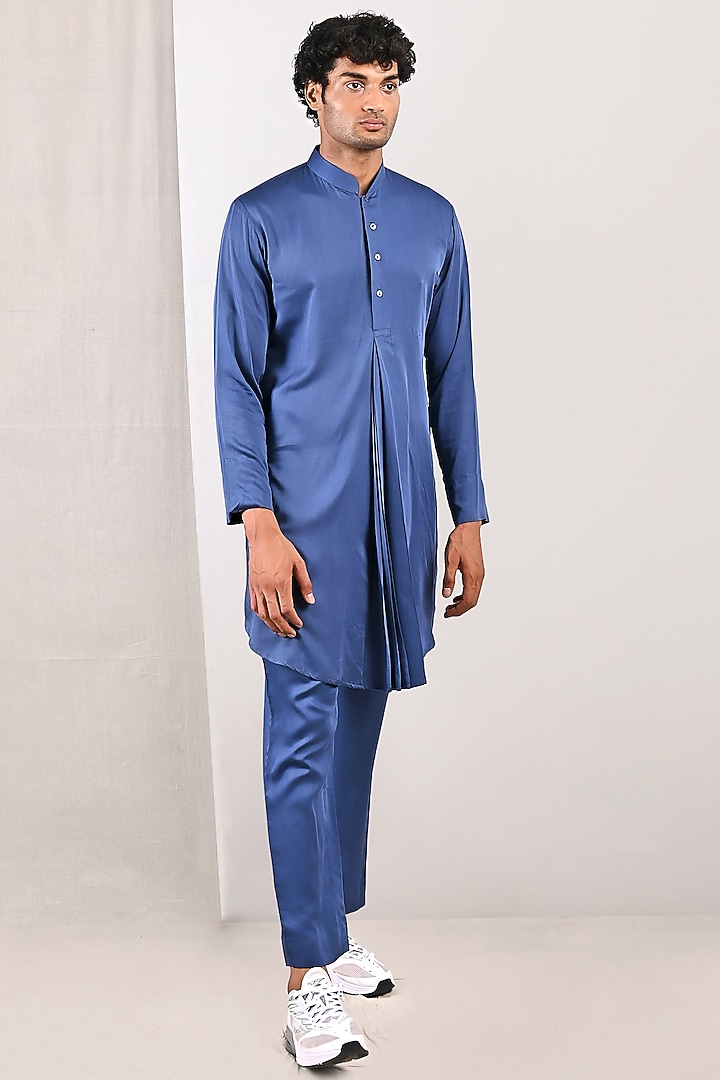 Cream & Mustard Linen Tie-Dye Printed Quilted Bundi Jacket Set by Bohame Men at Pernia's Pop Up Shop
