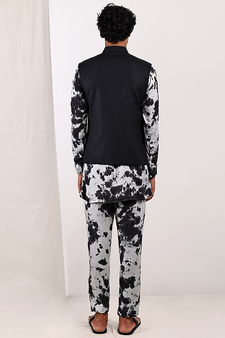Black Modal Quilted Bundi Jacket Set by Bohame Men at Pernia's Pop Up Shop