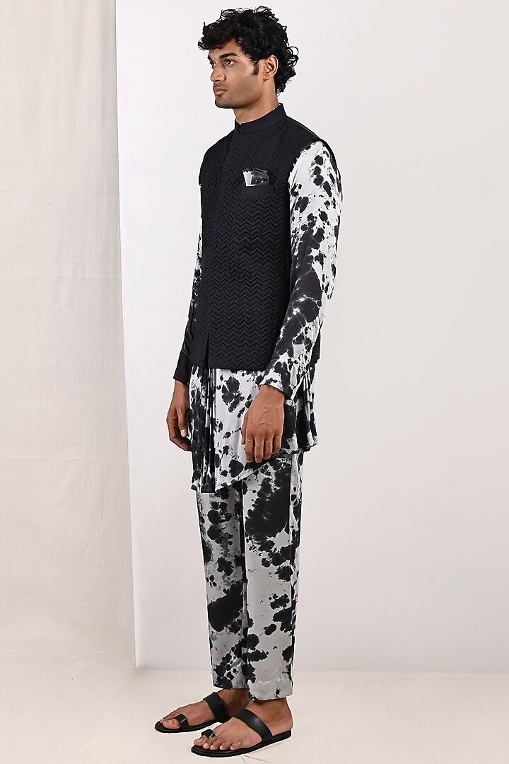 Black Modal Quilted Bundi Jacket Set by Bohame Men at Pernia's Pop Up Shop