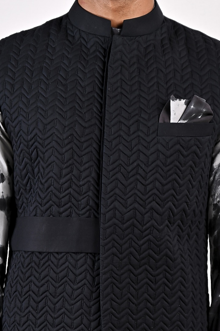 Black Modal Quilted Bundi Jacket Set by Bohame Men at Pernia's Pop Up Shop