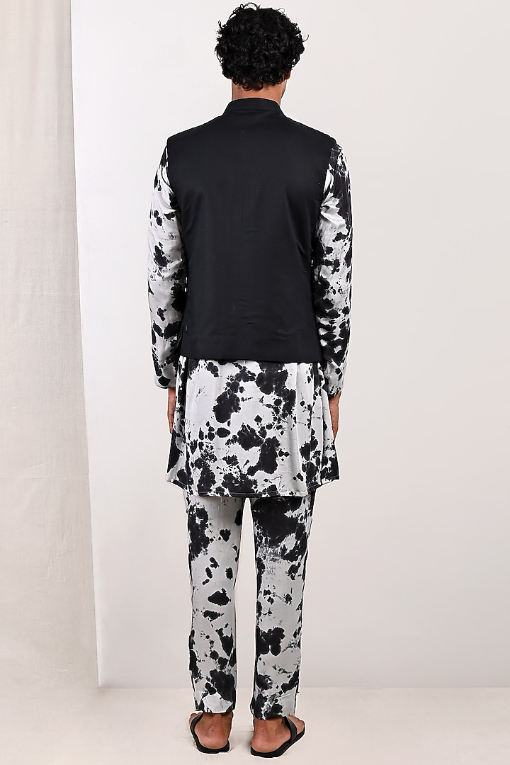 Black Modal Quilted Bundi Jacket Set by Bohame Men at Pernia's Pop Up Shop