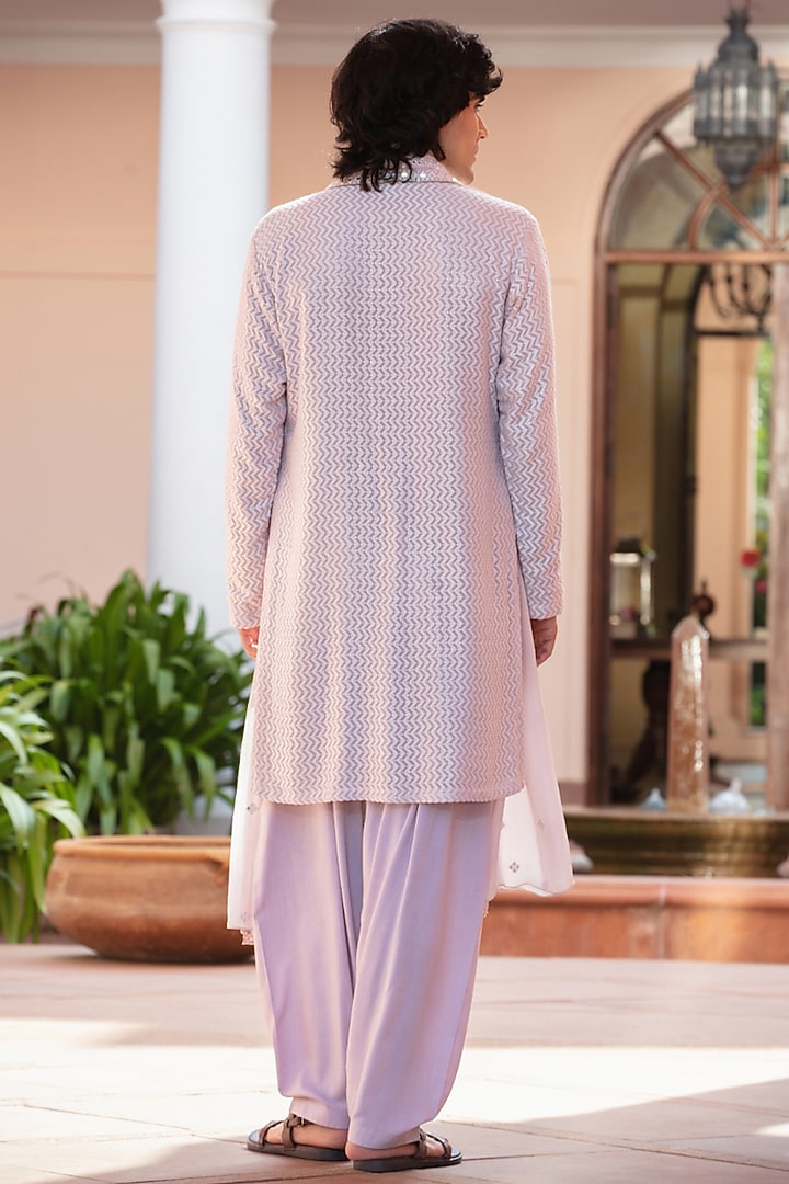 Lilac Chikankari Kurta Set by Bohame Men at Pernia's Pop Up Shop
