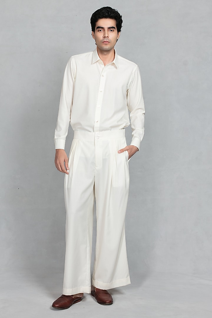 Black & Off-White Brocade Double-Breasted Jacket Set by Bohame Men at Pernia's Pop Up Shop