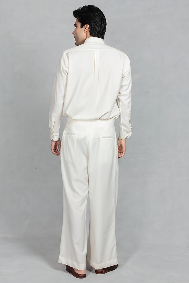 Black & Off-White Brocade Double-Breasted Jacket Set by Bohame Men at Pernia's Pop Up Shop
