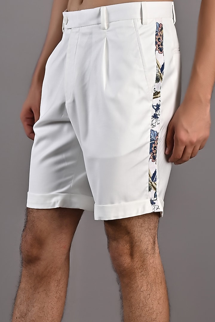Off-White & Blue Printed Co-Ord Set by Bohame Men at Pernia's Pop Up Shop