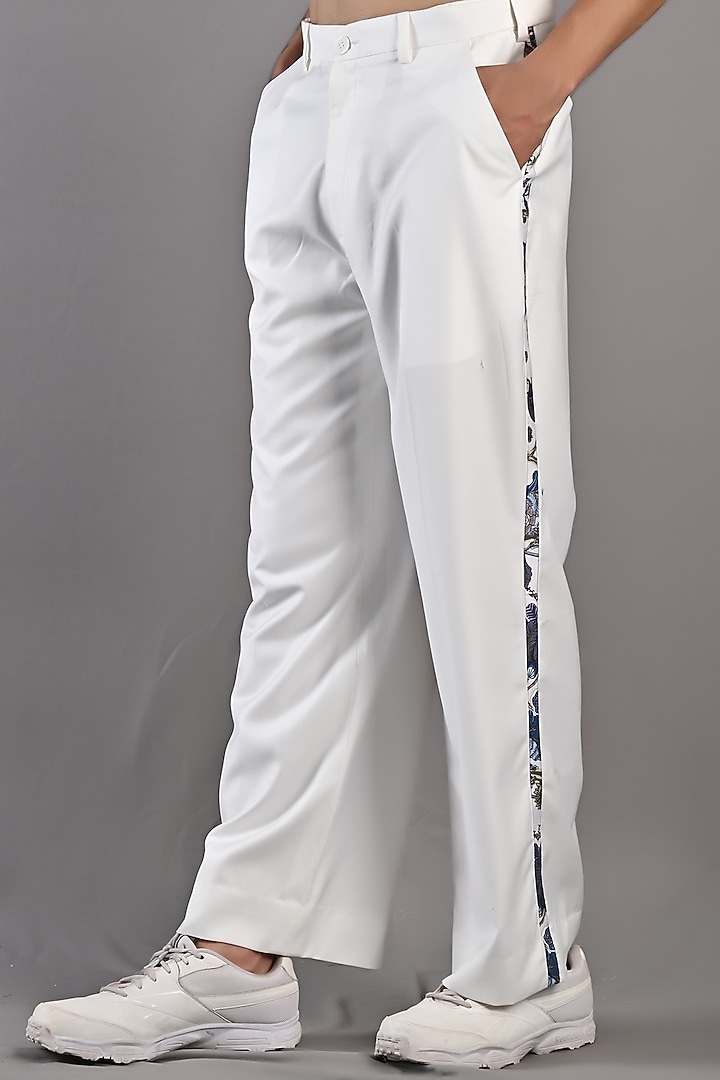 Off-White & Blue Printed Shacket Set by Bohame Men at Pernia's Pop Up Shop