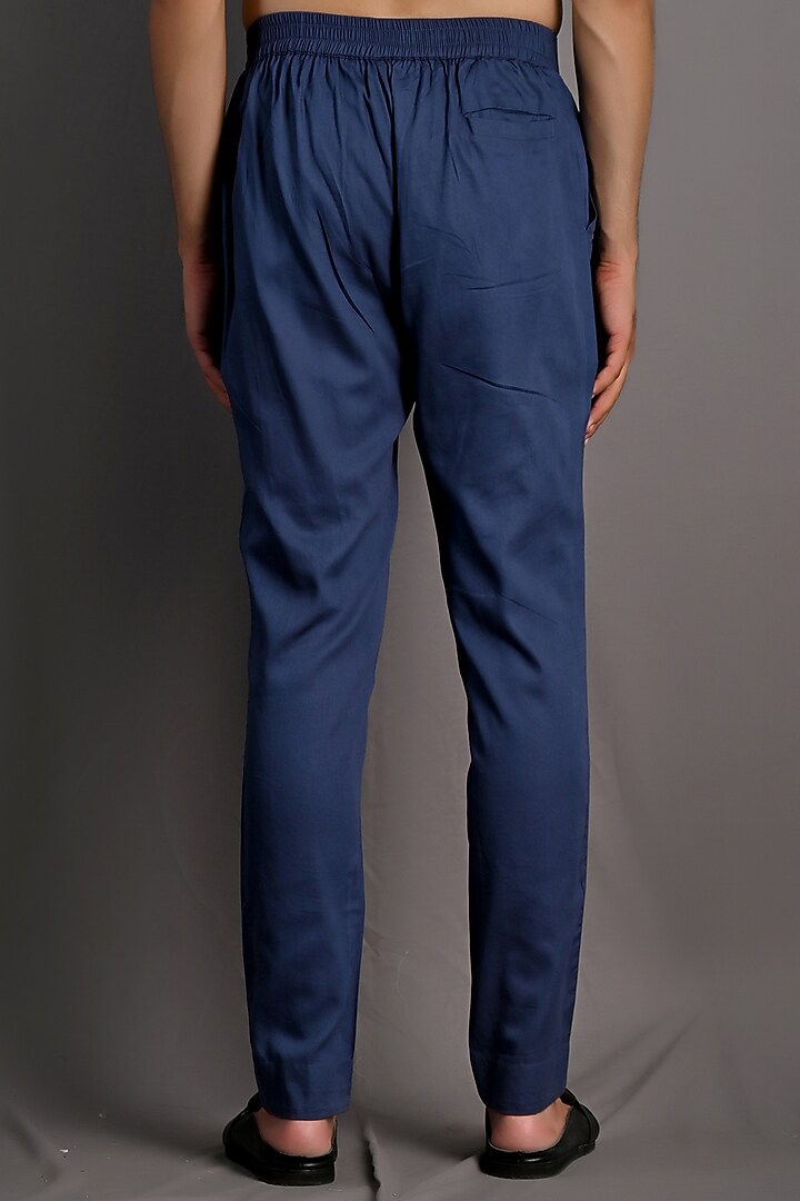 Off-White & Blue Printed Indo-Western Set by Bohame Men at Pernia's Pop Up Shop