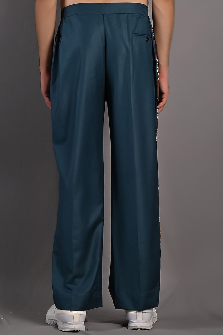 Teal Suiting Pant Set by Bohame Men at Pernia's Pop Up Shop