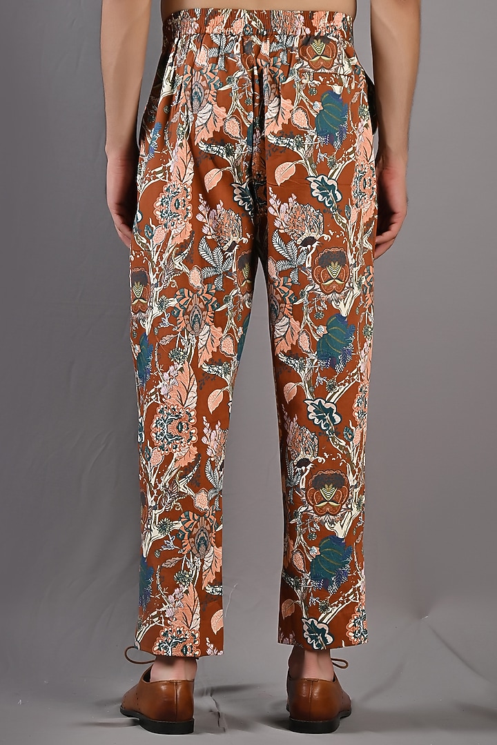 Maroon Printed Kurta Set by Bohame Men at Pernia's Pop Up Shop
