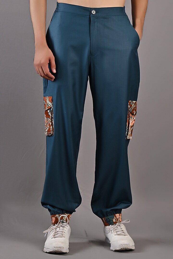 Teal Suiting Jogger Pant Set by Bohame Men at Pernia's Pop Up Shop